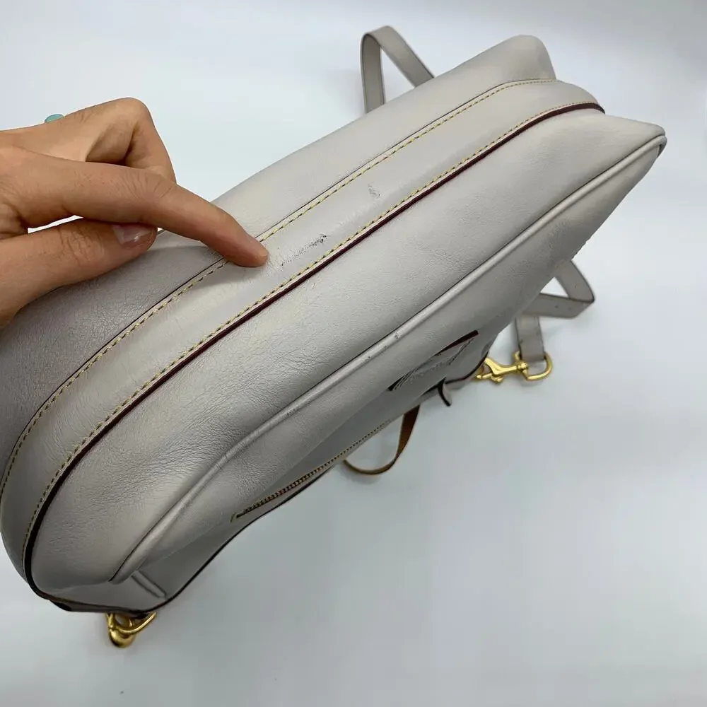 Dooney & Bourke Crossbody Florentine Leather Purse Ecru Large Bags - Picture 8 of 16